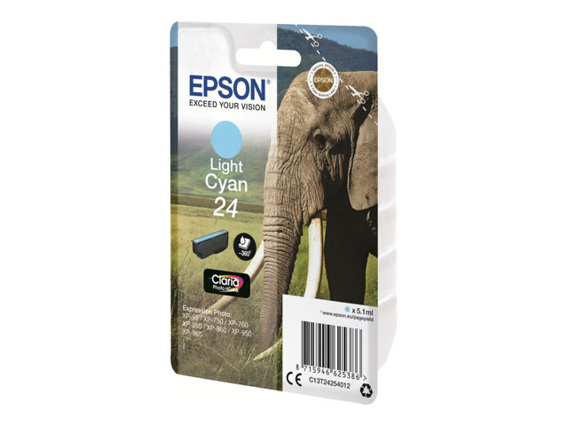 Epson 24 - 5.1 ml - light cyan - original - ink cartridge - for Expression Photo XP-55, 750, 760, 850, 860, 950, 960, 970, Expression Premium XP-750, 850
