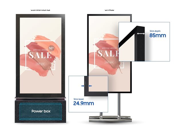 Samsung OH24B - 24\" Diagonal Class OHB Series LED-backlit LCD display - interactive digital signage outdoor - Tizen OS - 1080p 1920 x 1080
