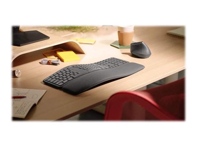 Logitech ERGO K860 - Keyboard - wireless - 2.4 GHz, Bluetooth 5.0 - AZERTY - French - graphite