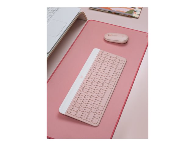 Logitech Slim Wireless Combo MK470 - Keyboard and mouse set - wireless - 2.4 GHz - QWERTY - US International - rose