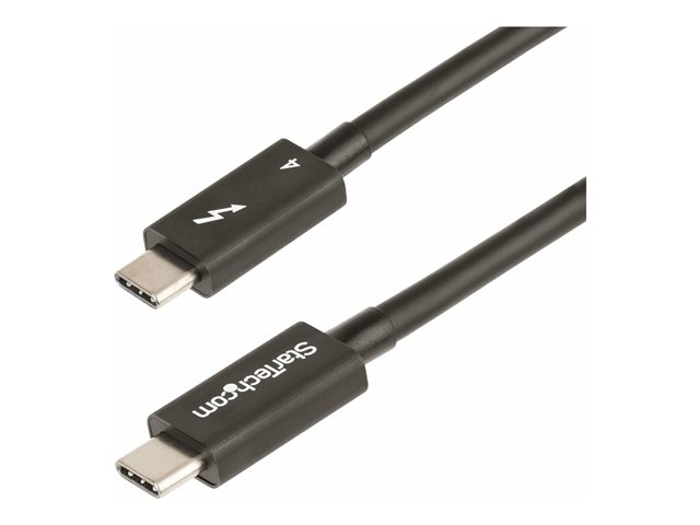 StarTech.com 1.6ft (50cm) Thunderbolt 4 Cable, 40Gbps, 100W Power Delivery, 4K/8K Video Support, Intel-Certified Thunderbolt Cable - Compatible w/ USB4/Thunderbolt 3/USB 3.2/USB Type-C/DisplayPort (TBLT4MM50CM) - Thunderbolt cable - Thunderbolt 4 (M) to Thunderbolt 4 (M) - USB4/Thunderbolt 3/USB 3.2/USB Type-C/DisplayPort - 50 cm - passive, 4K support, 8K support, USB Power Delivery (100W) - black