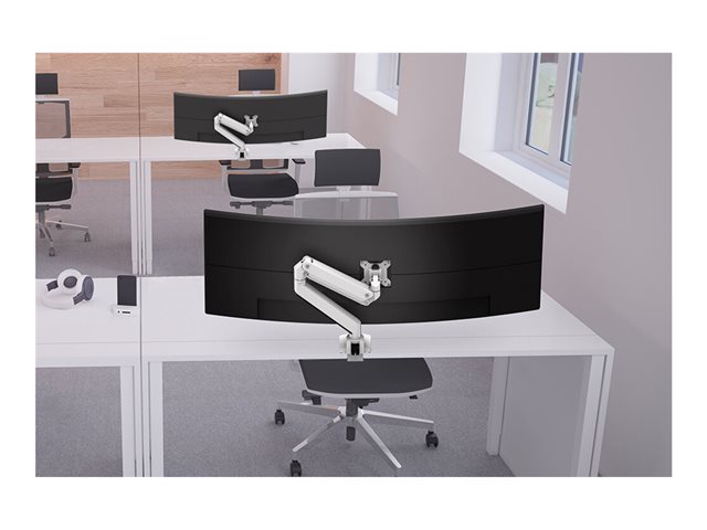 Neomounts NM-D775PLUS - Mounting kit - full-motion - for LCD display - aluminium - white - screen size: 10\"-49\" - clamp mountable, grommet, desk-mountable