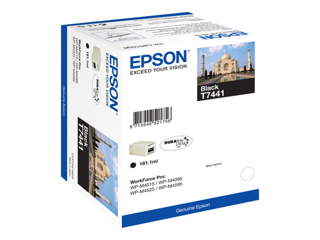 Epson T7441 - 181.1 ml - black - original - blister - ink cartridge - for WorkForce Pro WP-M4015 DN, WP-M4095 DN, WP-M4525 DNF, WP-M4595 DNF