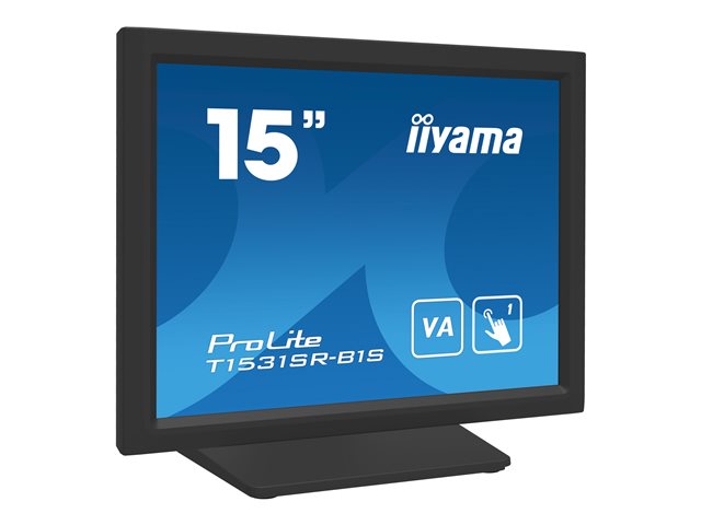 iiyama ProLite T1531SR-B1S - LED monitor - 15\" - touchscreen - 1024 x 768 - VA - 350 cd/m² - 2500:1 - 18 ms - HDMI, VGA, DisplayPort - speakers - black, matte
