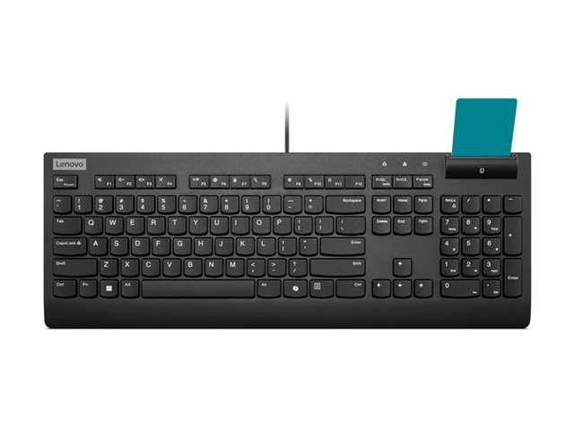 Lenovo Smartcard II - Keyboard - USB - Swiss French/German - black - brown box