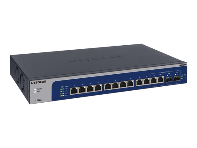 NETGEAR Plus XS512EM - Switch - smart - 10 x 100/1000/2.5G/5G/10GBase-T + 2 x combo 10 Gigabit SFP+ - desktop, rack-mountable