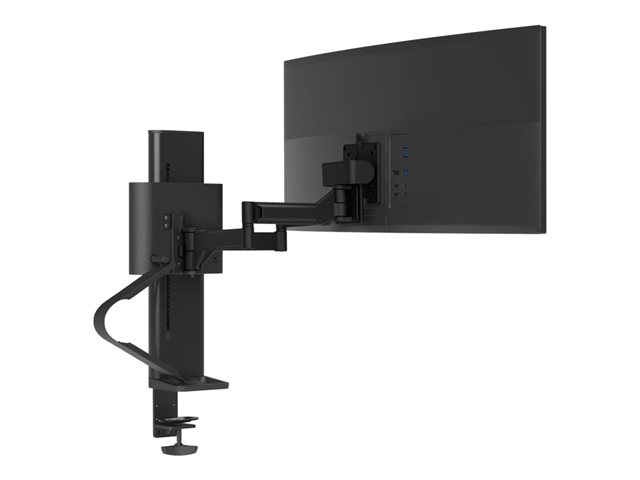 Ergotron TRACE - Mounting kit (pivot, base, VESA spacer, lift column, extension arms, 2-piece desk clamp) - Constant Force Technology - for LCD display - matte black - screen size: 21.5-38\"