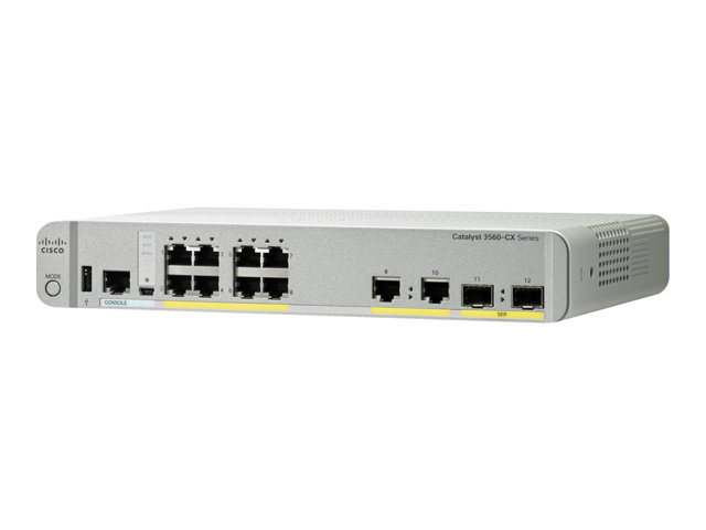 Cisco Catalyst 3560CX-8PC-S - Switch - Managed - 8 x 10/100/1000 (PoE+) + 2 x combo Gigabit SFP - desktop - PoE+ (240 W) - refurbished