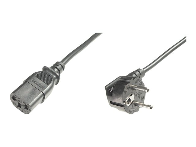 POWER CORD CEE 7/7 (TYP-F) 90A ANGLED - C13 M/F 2.5M H05VV-F3G 1.0QMM BLACK