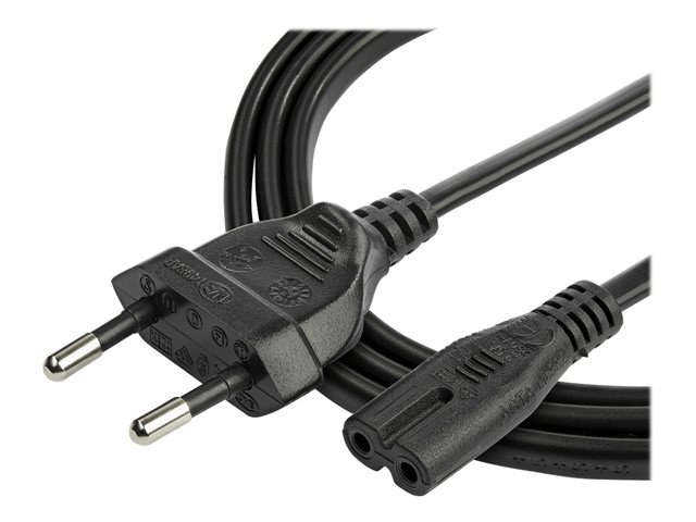 StarTech.com 3m (10ft) Laptop Power Cord, EU Plug to C7, 2.5A 250V, 18AWG, Notebook / Laptop Replacement AC Power Cord, Printer/Power Brick Cord, Europlug to IEC 60320 C7 - Laptop Charger Cable, Black (752E-3M-POWER-LEAD) - Power cable - Europlug (P) to power IEC 60320 C7 - AC 250 V - 2.5 A - 3 m - black