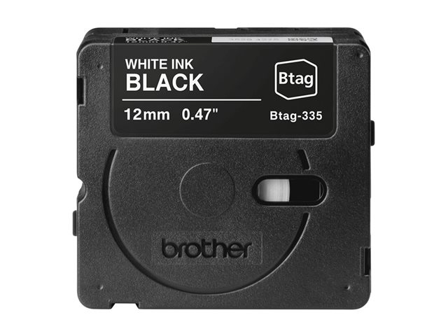 Brother BTAG-335 - White on black - Roll (1.2 cm x 4 m) 1 cassette(s) hanging box - label tape