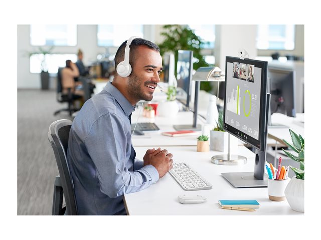 Logitech H390 - Headset - on-ear - wired - USB-A - off-white