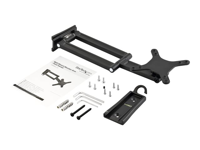 StarTech.com Monitor Wall Mount - Dual Swivel - Supports 13'' to 34'' Monitors - VESA Monitor / TV Wall Mount - Wall Mount Swivel Monitor Arm - Black (ARMWALLDS) - Mounting kit (mounting plate, screws, monitor arm) - adjustable arm - for LCD display - aluminium - black - screen size: 13\"-34\" - wall-mountable