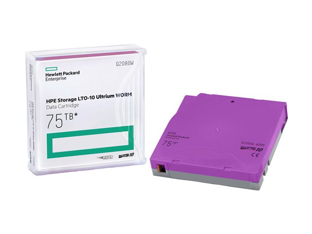 HPE Storage LTO-10 Ultrium WORM Data Cartridge - LTO Ultrium WORM 10 - 30 TB / 75 TB - purple