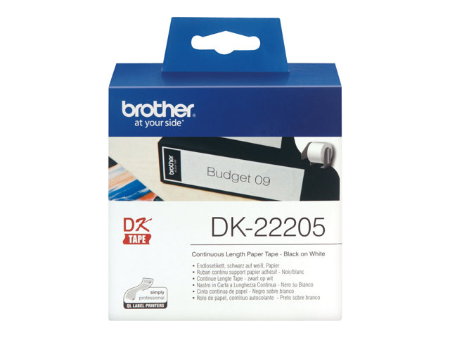 Brother DK-22205 - Black on white - Roll (6.2 cm x 30.5 m) thermal paper - for Brother QL-1050, 1060, 1110, 500, 550, 560, 570, 580, 600, 650, 700, 710, 720, 820