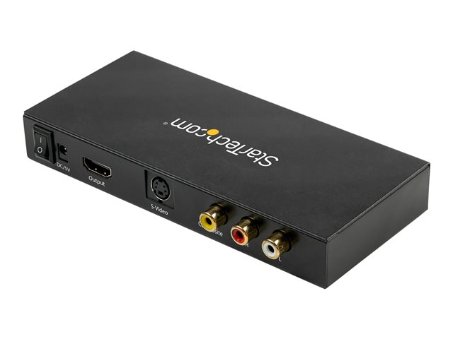 StarTech.com S-Video or Composite to HDMI Converter with Audio - 720p - Video converter - composite video, S-video - HDMI - black