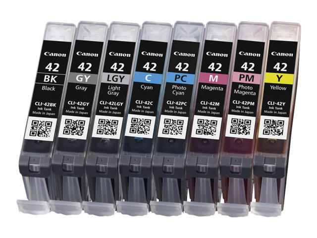 Canon CLI-42 BK/GY/LG/C/M/Y/PC/PM Multipack - 8-pack - grey, yellow, cyan, magenta, light grey, photo cyan, photo magenta - original - ink tank - for PIXMA PRO-100, PRO-100S, PIXUS PRO-100