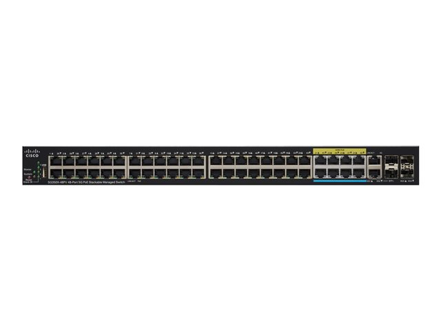 Cisco Small Business SG350X-48PV - Switch - Managed - 40 x 10/100/1000 (PoE+) + 8 x 100/1000/2.5G/5G (PoE+) + 2 x combo 10 Gigabit SFP+ + 2 x 10 Gigabit SFP+ - rack-mountable - PoE+ (740 W)