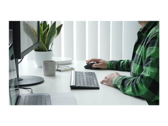 Targus EcoSmart - Keyboard - sustainable energy harvesting - antimicrobial - backlit - wireless - Bluetooth 5.0 - QWERTY - UK - key switch: Scissor-Key - black - sustainable packaging