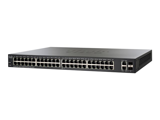 Cisco 220 Series SG220-50P - Switch - Managed - 48 x 10/100/1000 (PoE) + 2 x combo Gigabit SFP - desktop, rack-mountable - PoE (375 W) - refurbished