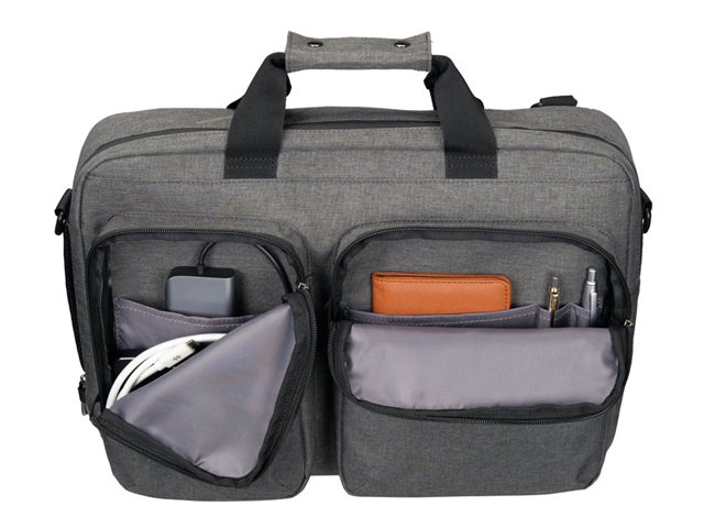15-16- HYBRID BRIEFCASE BACKPACK - GREY