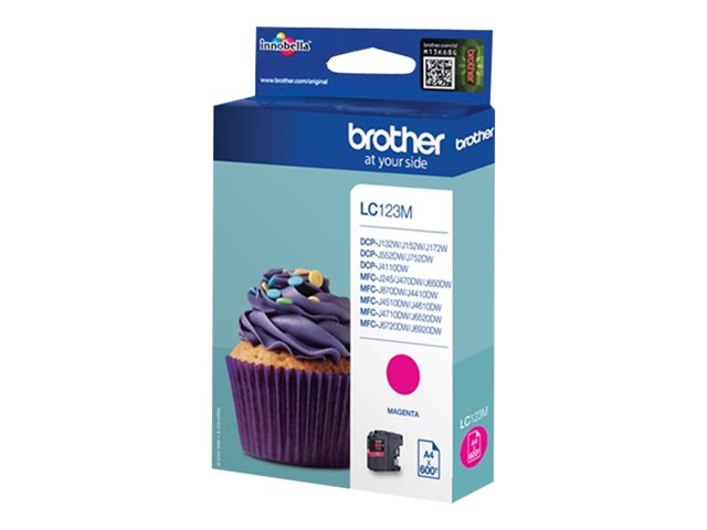 Brother LC123M - High Yield - magenta - original - ink cartridge - for Brother DCP-J100, J105, J132, J152, J552, J752, MFC-J245, J470, J650, J6520, J6720, J6920