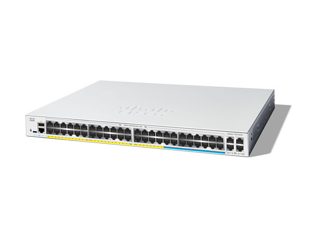 Cisco Catalyst 1300-48MGP-4X - Switch - L3 - Managed - 32 x 10/100/1000 (PoE+) + 16 x 2.5G (PoE+) + 4 x 10 Gigabit SFP+ - rack-mountable - PoE+ (370 W)