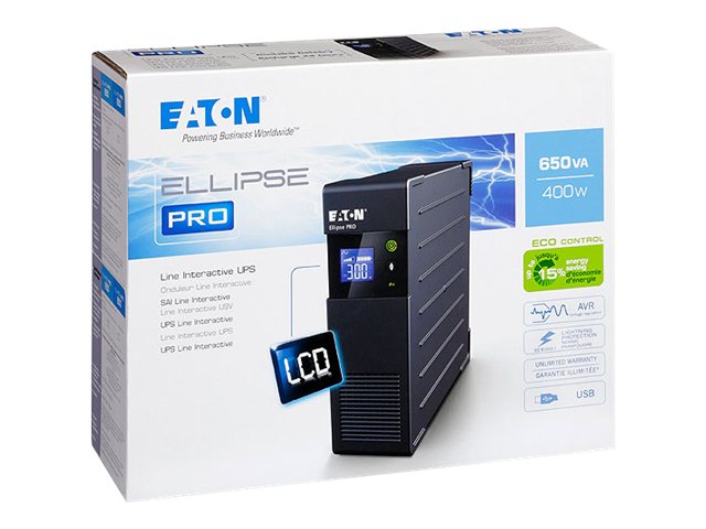 Eaton Ellipse PRO 1600 - UPS - AC 230 V - 1000 Watt - 1600 VA - 9 Ah - USB - output connectors: 8 - 2U - 19\"