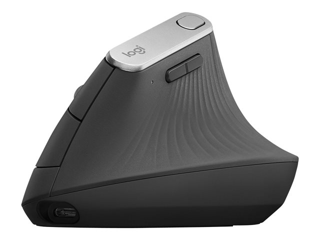 Logitech MX Vertical - Vertical mouse - ergonomic - optical - 6 buttons - wireless, wired - Bluetooth, 2.4 GHz - USB wireless receiver - graphite