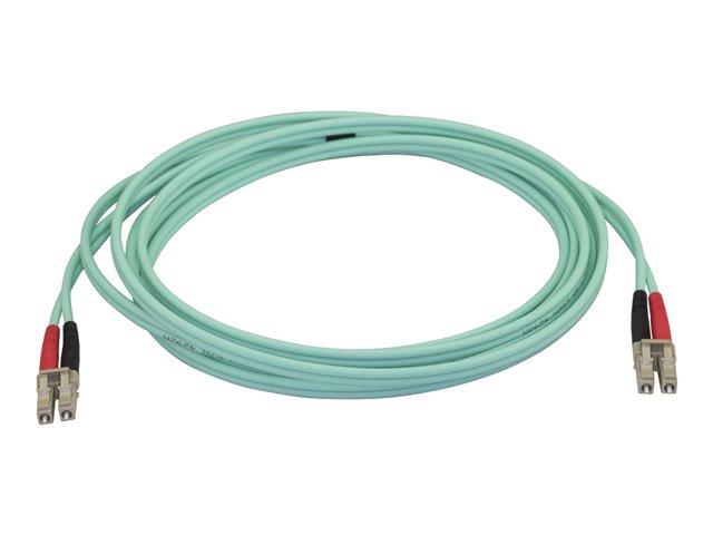 StarTech.com Aqua OM4 Duplex Multimode Fiber - 3m/ 9 ft - 100 Gb - 50/125 - OM4 Fiber - LC to LC Fiber Patch Cable (450FBLCLC3) - Network cable - LC multi-mode (M) to LC multi-mode (M) - 3 m - fibre optic - duplex - 50 / 125 micron - OM4 - aqua