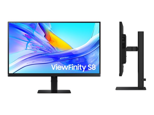 Samsung ViewFinity S8 S27D800UAU - S80UD Series - LED monitor - USB - 27\" - 3840 x 2160 UHD @ 60 Hz - IPS - 350 cd/m² - 1000:1 - HDR10 - 5 ms - HDMI, DisplayPort, USB-C - black
