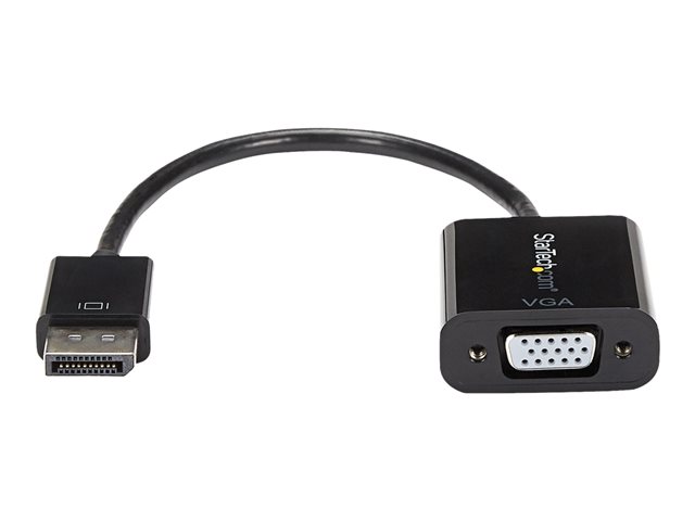 StarTech.com DisplayPort to VGA Display Adapter - 1080p 1920x1200 - Active DP to VGA (Male to Female) HD Video Converter for laptop/PC/Monitor (DP2VGA3) - Display adapter - DisplayPort (M) to HD-15 (VGA) (F) - 10 cm - active - black - for P/N: DK31C3HDPD, DK31C3HDPDUE, DKM30CHDPD, DKM30CHDPDUE, SV231QDPU34K, TB32DP14