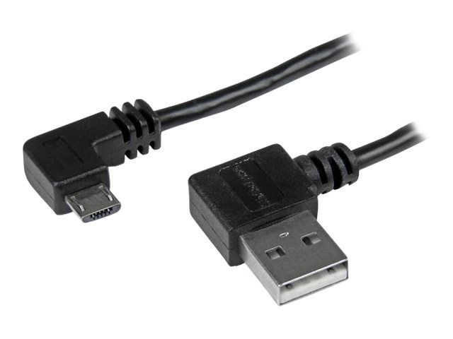 StarTech.com 1m 3 ft Micro-USB Cable with Right-Angled Connectors - M/M - USB A to Micro B Cable - 3ft Right Angle Micro USB Cable (USB2AUB2RA1M) - USB cable - Micro-USB Type B (M) to USB (M) - USB 2.0 - 1 m - right-angled connector - black - for P/N: USB2PCARBK, USB2PCARBKS, USBEXTAA10BK, USBEXTAA6BK, USBLT2PCARW, USBUB2PCARB