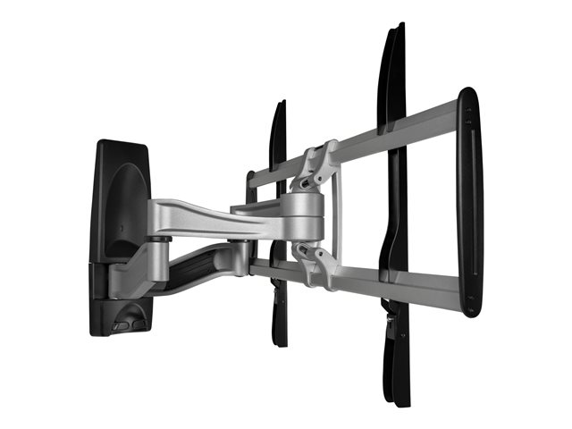StarTech.com Full Motion TV Wall Mount, Heavy Duty Articulating TV Wall Mount Bracket for 32\" to 75\" (165lb/75kg) VESA Display, Universal Adjustable Tilt/Swivel Flat Screen Arm, Silver - Cable Management (FPWARPS) - Bracket - for TV - plastic, aluminium, steel - black, silver - screen size: 32\"-75\" - wall-mountable