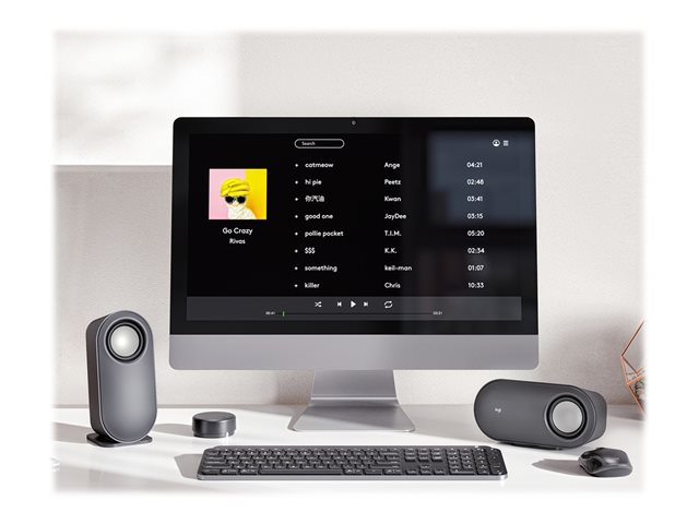 Logitech Z407 - Android Edition - speaker system - for PC - 2.1-channel - wireless - Bluetooth - USB - 40 Watt (Total) - graphite grey