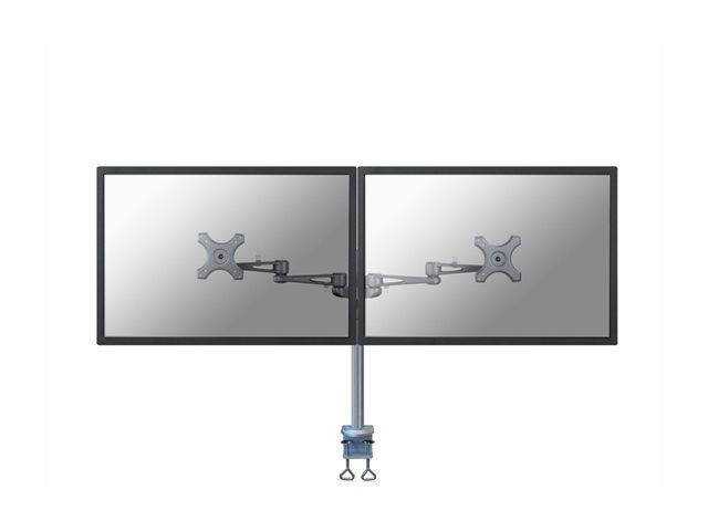 Neomounts FPMA-D935D - Mounting kit - full-motion - for 2 LCD displays - silver - screen size: 10\"-27\" - clamp mountable, desk-mountable