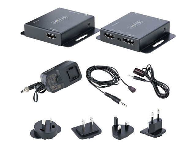 StarTech.com HDMI Extender over CAT6/CAT5, 4K 30Hz/130ft (40m) or 1080p 60Hz/230ft (70m) Video Extender, 4K HDMI over Ethernet Extender, PoC HDMI Transmitter and Receiver Kit, IR Extension - Local Video Output - Video/audio extender - HDMI - over CAT 5/6 - up to 70 m