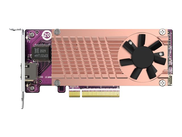 QNAP QM2-2P10G1TB - Storage controller - M.2 - PCIe 3.0 x4 (NVMe) - low profile - PCIe 3.0 x8 - for QNAP TDS-H2489, TNS-H1083X-E2234, H1083X-E2236-16, TS-473, H1677, H2477, TVS-672, h1288