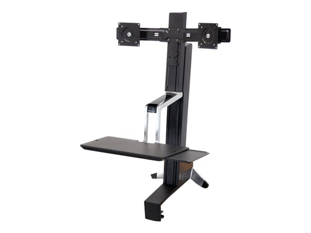 Ergotron WorkFit-S - Standing desk converter - rectangular - polished aluminium, high-grade plastic, powder-coated steel - black