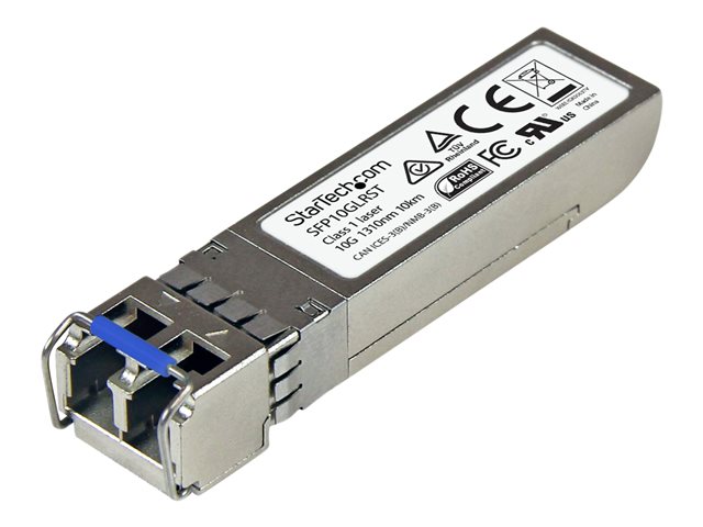 StarTech.com Cisco SFP-10G-LR Compatible SFP+ Module, 10GBASE-LR, 10GbE SMF Optic Transceiver, 10GE Gigabit Ethernet SFP+, LC Connector, 10km, 1310nm, DDM, Cisco Firepower, ASR9000, C9300 - Lifetime Warranty (SFP10GLRST) - SFP+ transceiver module (equivalent to: Cisco SFP-10G-LR) - 10GbE - 10GBase-LR - LC single-mode - up to 10 km - 1310 nm - for P/N: PEX10GSFP