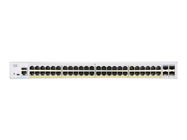 Cisco Business 350 Series 350-48P-4G - Switch - L3 - Managed - 48 x 10/100/1000 (PoE+) + 4 x Gigabit SFP - rack-mountable - PoE+ (370 W)