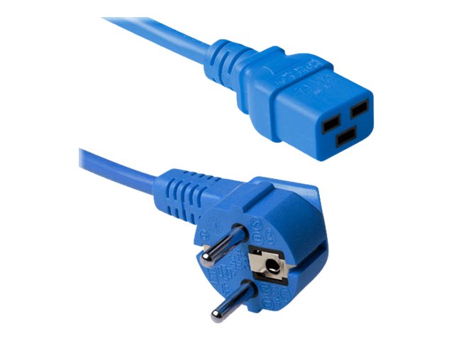 ACT 230V aansluitkabel schuko male (haaks) - C19 blauw 1.2 m
