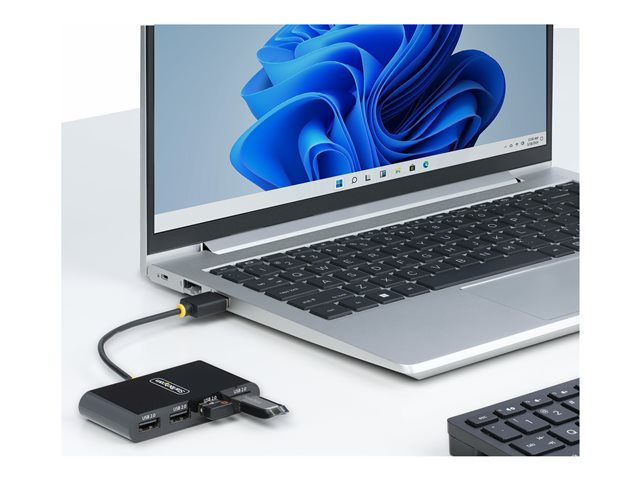 StarTech.com 4-Port USB 2.0 Hub, USB Bus Powered, Small Travel Mini USB Hub, USB 2.0 Splitter, Multi-Port Portable USB Hub, 480Mbps, Overcurrent Protection (OCP) - Hub - 4 x USB 2.0 - desktop