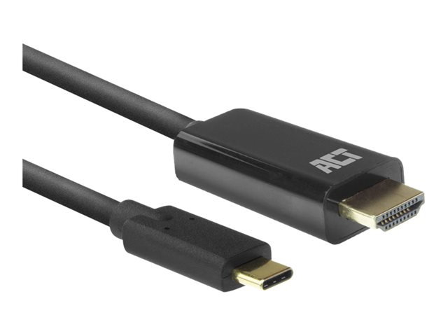 ACT - Adapterkabel - 24 pin USB-C male naar HDMI male - 2 m - beschermd - zwart - ondersteunt 4K60Hz (4096 x 2160)