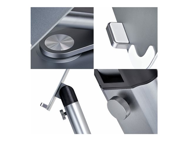 StarTech.com - Notebook stand - 360° swivel, telescopic height adjustment - desktop - silver