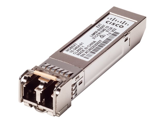 Cisco Small Business MGBSX1 - SFP (mini-GBIC) transceiver module - 1GbE - 1000Base-SX - LC - for Business 110 Series, 220 Series, 350 Series, Small Business SF350, SF352, SG250, SG350