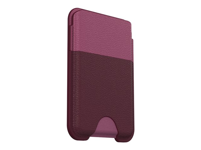 OtterBox Symmetry Series - Wallet for credit card - MagSafe compatibility - cactus leather, polyurethane - foxberry (pink)