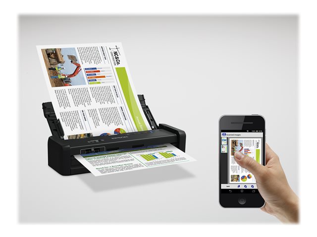 Epson WorkForce DS-360W - Document scanner - Duplex - A4 - 600 dpi x 600 dpi - up to 25 ppm (mono) / up to 25 ppm (colour) - ADF (20 sheets) - up to 500 scans per day - USB 3.0, Wi-Fi(n)