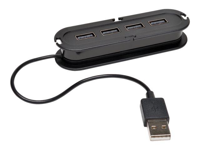 4-Port USB 2.0 Ultra-Mini Compact Hub with Power Adapter