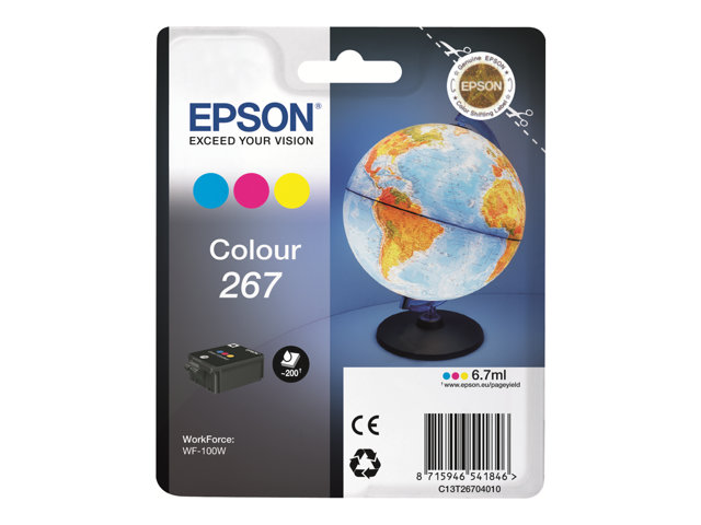 Epson 267 - 7 ml - yellow, cyan, magenta - original - ink cartridge - for WorkForce WF-100W
